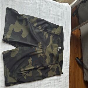 All in Motion Women's Athletic Shorts - Camouflage Black and Green